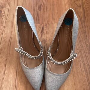 BCBGeneration Silver Glitter Heels
